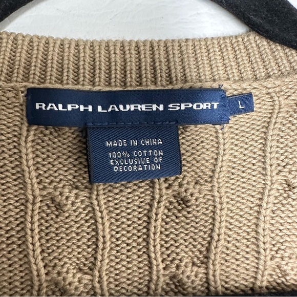 Ralph Lauren sport Camel Cable Knit Cardigan size L NWOT - Picture 5 of 7